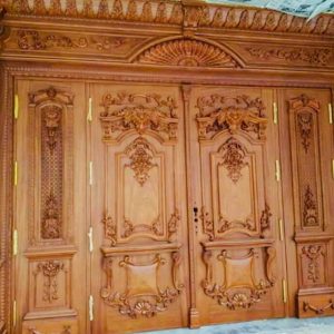 Cửa nhà gỗ Sồi 4 cánh