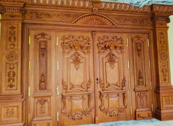 Cửa nhà gỗ Sồi 4 cánh